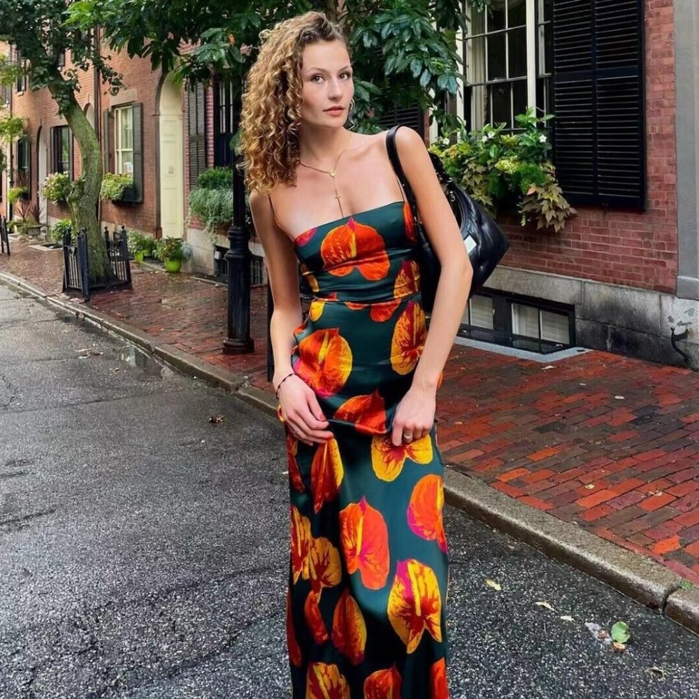 Reformation Frankie Silk Dress (Daiquiri)